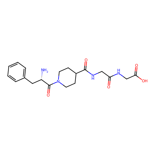 N-{[1-(L-phenylalanyl)piperidin-4-yl]carbonyl}glycylglycine structure