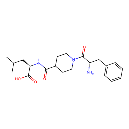 (R)-2-(1-((S)-2-amino-3-phenylpropanoyl)piperidine-4-carboxamido)-4-methylpentanoic acid structure