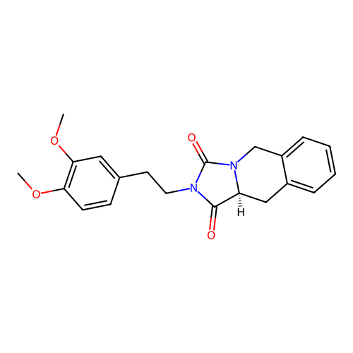 (10aS)-2-[2-(3,4-dimethoxyphenyl)ethyl]-10,10a-dihydroimidazo[1,5-b]isoquinoline-1,3(2H,5H)-dione structure