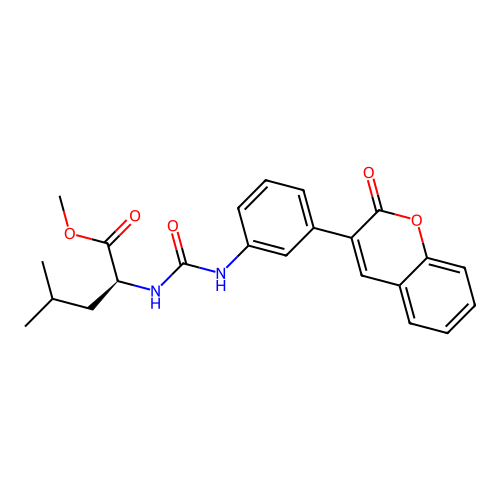 (S)-methyl 4-methyl-2-(3-(3-(2-oxo-2H-chromen-3-yl)phenyl)ureido)pentanoate structure