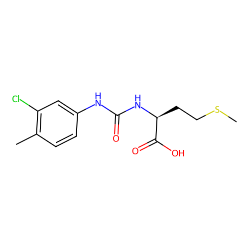N-[(3-chloro-4-methylphenyl)carbamoyl]-L-methionine structure