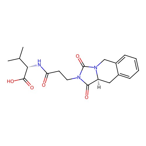 (2S)-2-[3-[(10aS)-1,3-dioxo-10,10a-dihydro-5H-imidazo[1,5-b]isoquinolin-2-yl]propanoylamino]-3-methylbutanoic acid structure