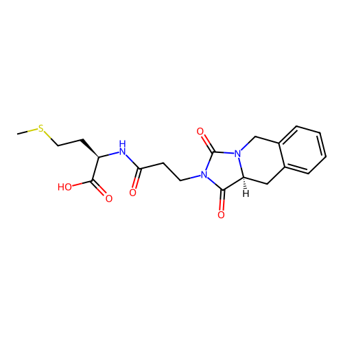 (2R)-2-[3-[(10aS)-1,3-dioxo-10,10a-dihydro-5H-imidazo[1,5-b]isoquinolin-2-yl]propanoylamino]-4-methylsulfanylbutanoic acid structure