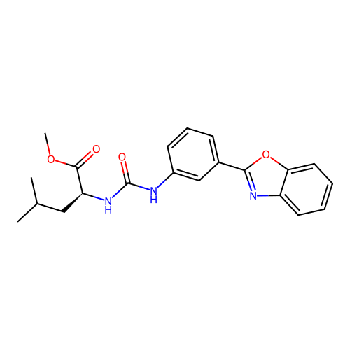 methyl N-{[3-(1,3-benzoxazol-2-yl)phenyl]carbamoyl}-L-leucinate structure