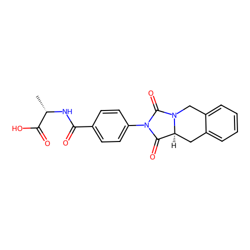 (2S)-2-[[4-[(10aS)-1,3-dioxo-10,10a-dihydro-5H-imidazo[1,5-b]isoquinolin-2-yl]benzoyl]amino]propanoic acid structure