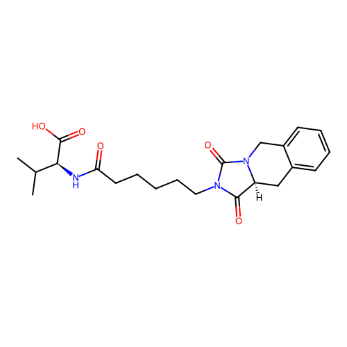 (2S)-2-[6-[(10aS)-1,3-dioxo-10,10a-dihydro-5H-imidazo[1,5-b]isoquinolin-2-yl]hexanoylamino]-3-methylbutanoic acid structure
