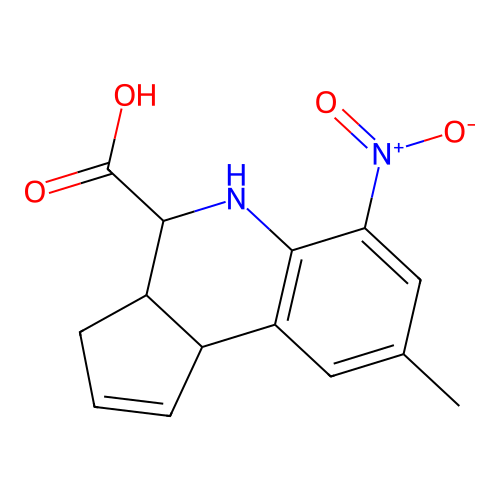 8-methyl-6-nitro-3a,4,5,9b-tetrahydro-3H-cyclopenta[c]quinoline-4-carboxylic acid structure