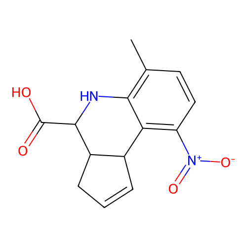 (3aR,4S,9bS)-6-methyl-9-nitro-3a,4,5,9b-tetrahydro-3H-cyclopenta[c]quinoline-4-carboxylic acid structure