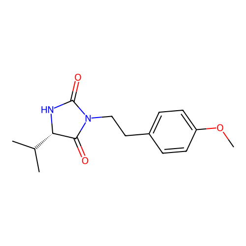 (S)-5-isopropyl-3-(4-methoxyphenethyl)imidazolidine-2,4-dione structure