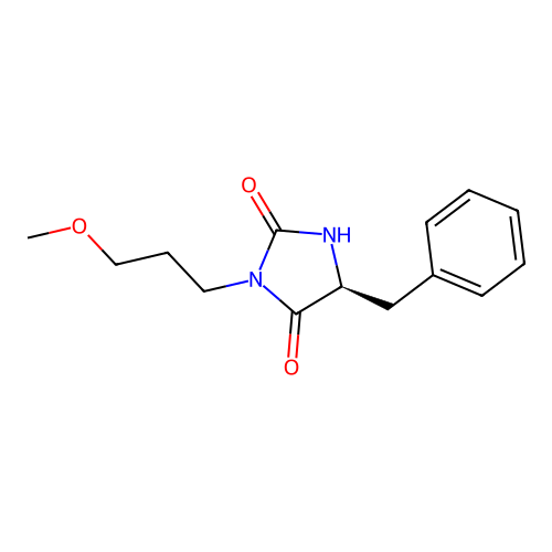 (5S)-5-benzyl-3-(3-methoxypropyl)imidazolidine-2,4-dione structure
