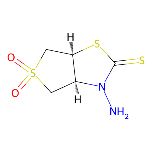 (3aS,6aS)-3-amino-5,5-dioxo-3a,4,6,6a-tetrahydrothieno[3,4-d][1,3]thiazole-2-thione structure