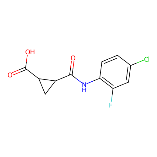 2-[(4-Chloro-2-fluorophenyl)carbamoyl]cyclopropane-1-carboxylic acid structure