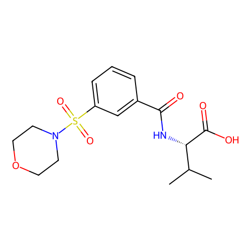 (2S)-3-methyl-2-{[3-(morpholine-4-sulfonyl)phenyl]formamido}butanoic acid structure