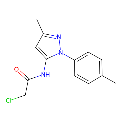2-chloro-N-[3-methyl-1-(4-methylphenyl)-1H-pyrazol-5-yl]acetamide structure