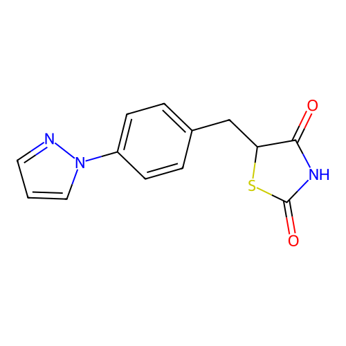 5-[4-(1H-pyrazol-1-yl)benzyl]-1,3-thiazolane-2,4-dione structure