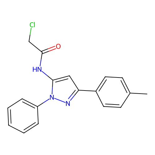 2-chloro-N-[3-(4-methylphenyl)-1-phenyl-1H-pyrazol-5-yl]acetamide structure