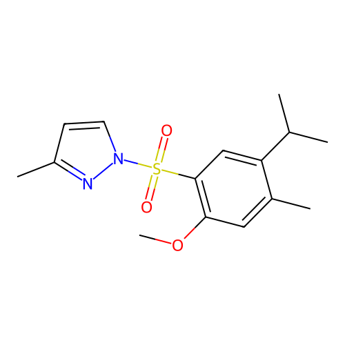 1-[2-methoxy-4-methyl-5-(propan-2-yl)benzenesulfonyl]-3-methyl-1H-pyrazole structure