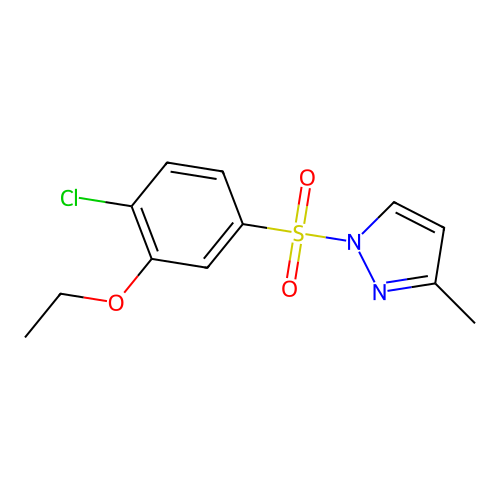 1-Chloro-2-ethoxy-4-[(3-methylpyrazolyl)sulfonyl]benzene structure