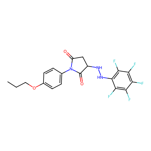 3-[2-(Pentafluorophenyl)hydrazinyl]-1-(4-propoxyphenyl)pyrrolidine-2,5-dione structure