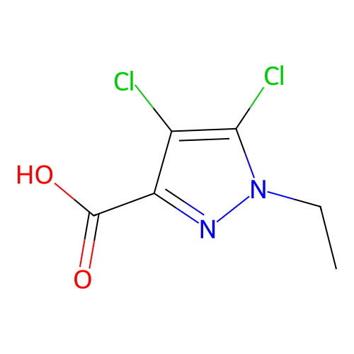 4,5-dichloro-1-ethyl-1H-pyrazole-3-carboxylic acid structure
