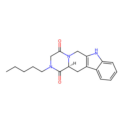 (12aS)-2-pentyl-2,3,6,7,12,12a-hexahydropyrazino[1',2':1,6]pyrido[3,4-b]indole-1,4-dione structure
