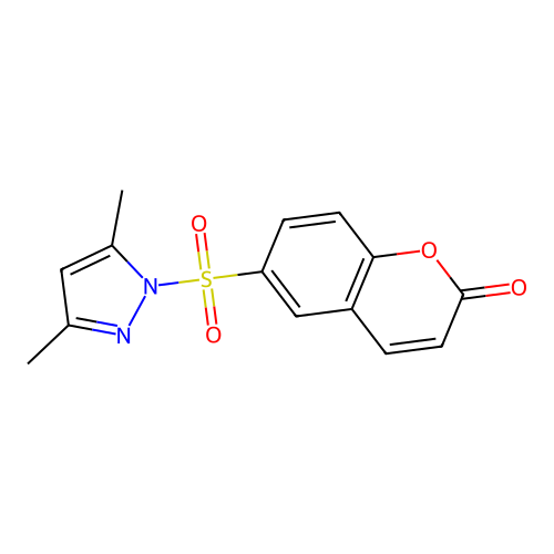 6-[(3,5-dimethyl-1H-pyrazol-1-yl)sulfonyl]-2H-chromen-2-one structure