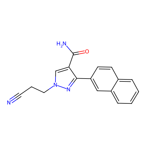 1-(2-Cyanoethyl)-3-naphthalen-2-ylpyrazole-4-carboxamide structure