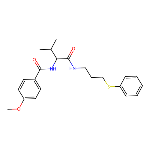 4-methoxy-N-[3-methyl-1-oxo-1-(3-phenylsulfanylpropylamino)butan-2-yl]benzamide structure