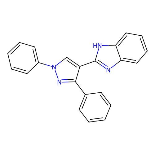 2-(1,3-diphenyl-1H-pyrazol-4-yl)-1H-1,3-benzodiazole structure