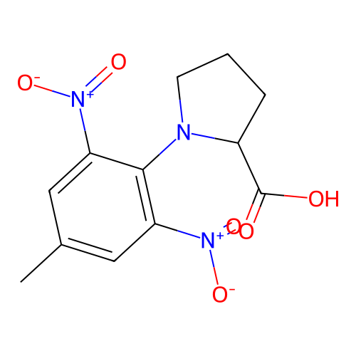 1-(4-Methyl-2,6-dinitrophenyl)pyrrolidine-2-carboxylic acid structure