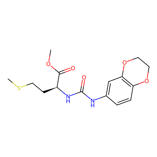 (S)-methyl 2-(3-(2,3-dihydrobenzo[b][1,4]dioxin-6-yl)ureido)-4-(methylthio)butanoate structure