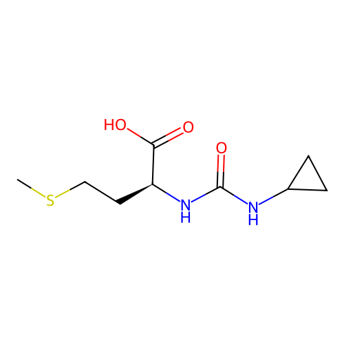 N-(cyclopropylcarbamoyl)-L-methionine structure