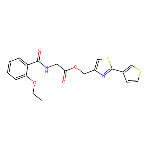 (2-Thiophen-3-yl-1,3-thiazol-4-yl)methyl 2-[(2-ethoxybenzoyl)amino]acetate structure