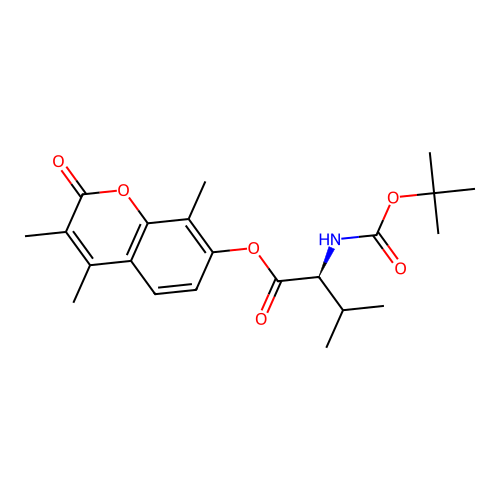 (S)-3,4,8-trimethyl-2-oxo-2H-chromen-7-yl 2-((tert-butoxycarbonyl)amino)-3-methylbutanoate structure