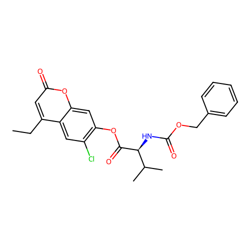 (S)-6-chloro-4-ethyl-2-oxo-2H-chromen-7-yl 2-(((benzyloxy)carbonyl)amino)-3-methylbutanoate structure