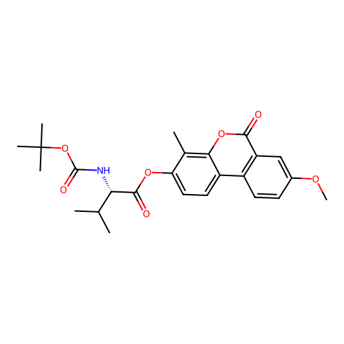 (S)-8-methoxy-4-methyl-6-oxo-6H-benzo[c]chromen-3-yl 2-((tert-butoxycarbonyl)amino)-3-methylbutanoate structure