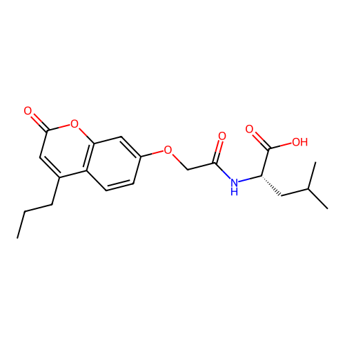 N-{[(2-oxo-4-propyl-2H-chromen-7-yl)oxy]acetyl}-L-leucine structure