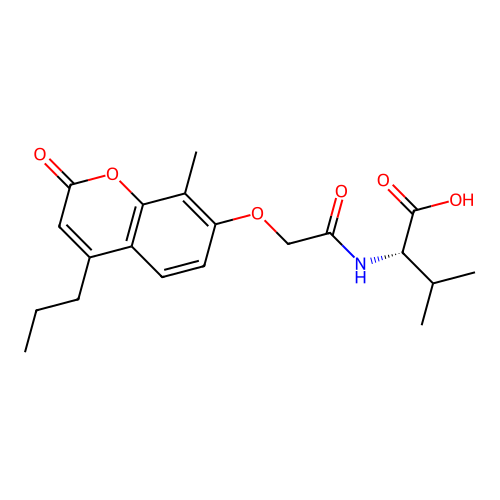 N-{[(8-methyl-2-oxo-4-propyl-2H-chromen-7-yl)oxy]acetyl}valine structure