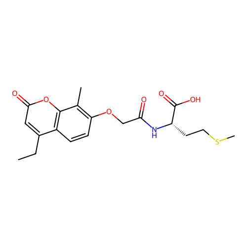 N-{[(4-ethyl-8-methyl-2-oxo-2H-chromen-7-yl)oxy]acetyl}-L-methionine structure