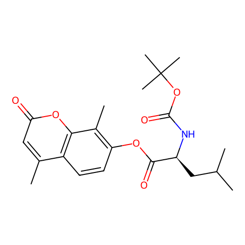 (S)-4,8-dimethyl-2-oxo-2H-chromen-7-yl 2-((tert-butoxycarbonyl)amino)-4-methylpentanoate structure