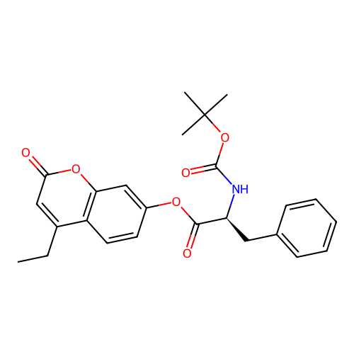 (S)-4-ethyl-2-oxo-2H-chromen-7-yl 2-((tert-butoxycarbonyl)amino)-3-phenylpropanoate structure