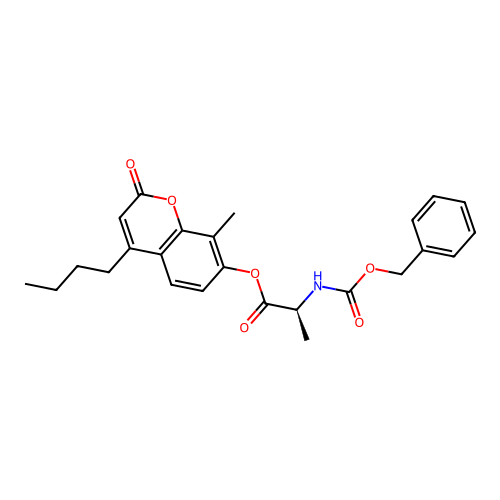 (S)-4-butyl-8-methyl-2-oxo-2H-chromen-7-yl 2-(((benzyloxy)carbonyl)amino)propanoate structure