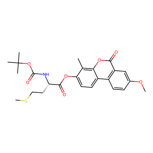 (S)-8-methoxy-4-methyl-6-oxo-6H-benzo[c]chromen-3-yl 2-((tert-butoxycarbonyl)amino)-4-(methylthio)butanoate structure