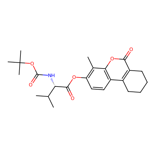 (S)-4-methyl-6-oxo-7,8,9,10-tetrahydro-6H-benzo[c]chromen-3-yl 2-((tert-butoxycarbonyl)amino)-3-methylbutanoate structure