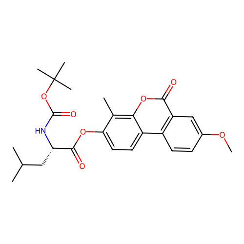 (8-methoxy-4-methyl-6-oxobenzo[c]chromen-3-yl) (2S)-4-methyl-2-[(2-methylpropan-2-yl)oxycarbonylamino]pentanoate structure