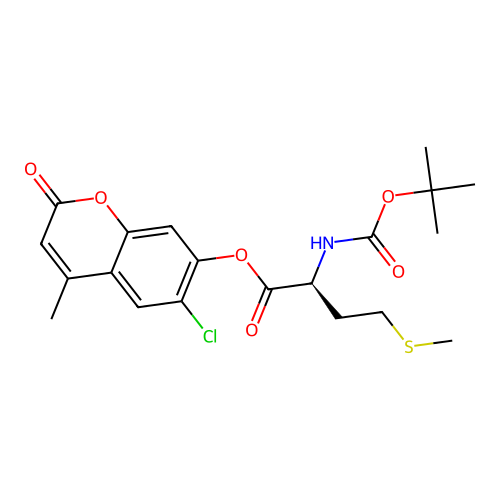 (S)-6-chloro-4-methyl-2-oxo-2H-chromen-7-yl 2-((tert-butoxycarbonyl)amino)-4-(methylthio)butanoate structure