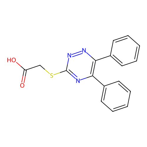 2-[(5,6-diphenyl-1,2,4-triazin-3-yl)sulfanyl]acetic Acid structure