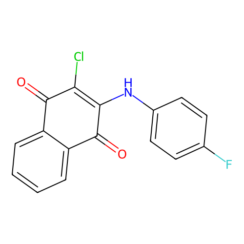 2-Chloro-3-(4-fluoroanilino)-1,4-naphthoquinone structure