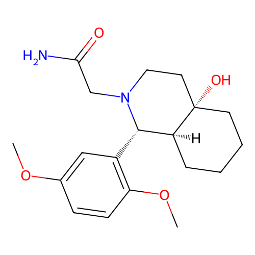 2-[(1R,4aS,8aS)-1-(2,5-dimethoxyphenyl)-4a-hydroxy-1,3,4,5,6,7,8,8a-octahydroisoquinolin-2-yl]acetamide structure