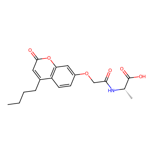 N-{[(4-butyl-2-oxo-2H-chromen-7-yl)oxy]acetyl}-L-alanine structure
